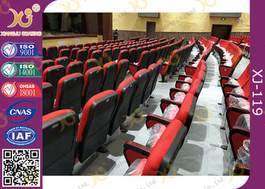 China Rote Farbplastikkirchen-Stühle/Konferenz-Auditoriums-Hall-Sitze fournisseur